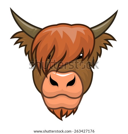 Highland Cow Head Stock Vector (Royalty Free) 263427176 