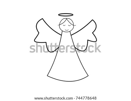 Illustration Christmas Angel Snow Doodle Style Stock Vector 155466926 ...