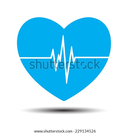 Blue Heart Pulse Monitor Signal Heart Stock Vector (Royalty Free ...