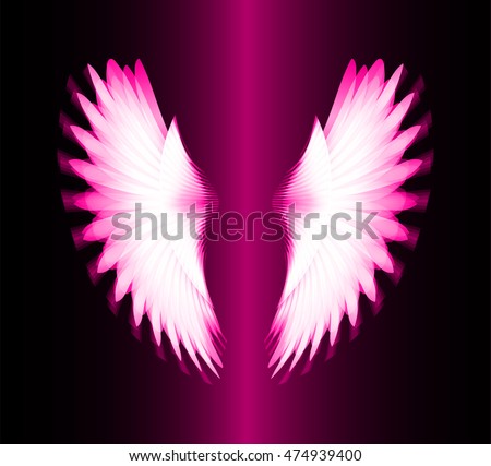 Blue Heart Angel Painted Art Beautiful Stock Vector 48487480 - Shutterstock