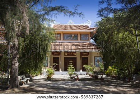 NINH THUAN,VIETNAM -AUGUST 19, 2016:Dieu An Pagoda in Thap Cham, Phan Rang,, Ninh Thuan, Vietnam
