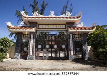 NINH THUAN,VIETNAM -AUGUST 19, 2016:Dieu An Pagoda in Thap Cham, Phan Rang,, Ninh Thuan, Vietnam