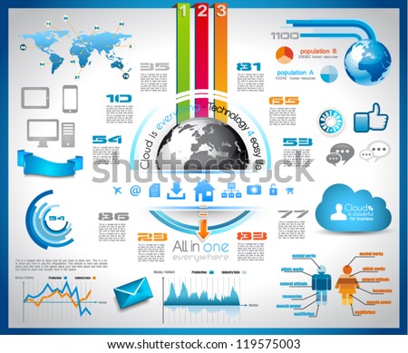 infographic cloud computing concept set paper stock vector 119575003 web based graph paper