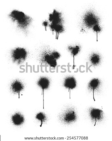 White spray paint banner on a dark blue background. Vector format.
