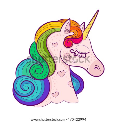 Color Lovely Unicorn Outline Contour Design Stock Vector 649637641 ...