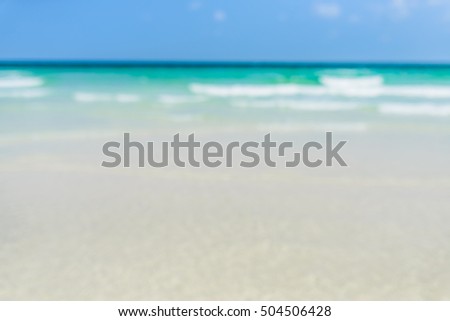 blur beautiful lanscape beach in SAO beach in Phu Quoc Island, Kien Giang, Vietnam