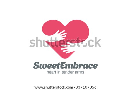 Embrace Heart Shape Logo Design Vector Stock Vector (Royalty Free) 337107056 - Shutterstock
