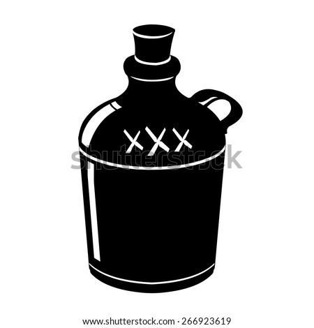 Vector Illustration Retro Jug Moonshine Alcohol Stock Vector 266923619