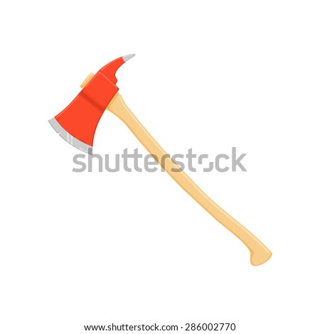 red safety hatchet fire Fire Stock axe Firemans Red Axe Illustration Vector Vector