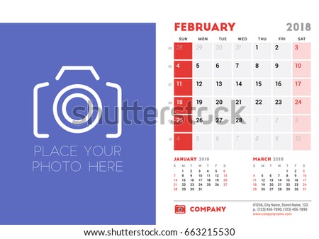 february 2018 calendar clip art