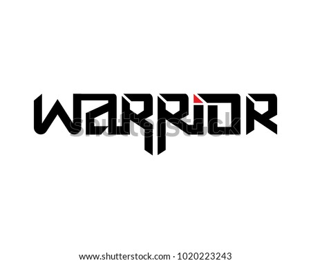 Warrior Vector Lettering Design Typography Emblem Stock 