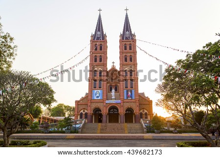 Buon Me Thuot, Vietnam - Mar 30, 2016: Buon Ho church in Buon Me Thuot province, central highland of Vietnam