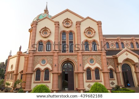Buon Me Thuot, Vietnam - Mar 30, 2016: Buon Ho church in Buon Me Thuot province, central highland of Vietnam