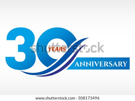 30 Years Anniversary Template Logo Stock Vector 308173496 - Shutterstock