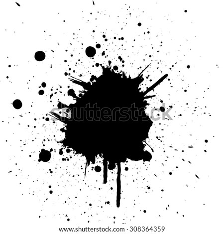 Vector Splatter Black Color Backgroundillustration Vector Stock Vector