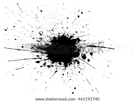 Black Watercolor Splashes On White Background Stock Photo 106642097 ...