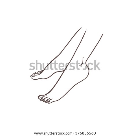 Female Feet On White Background Vector Stock Vector 376856560 ...