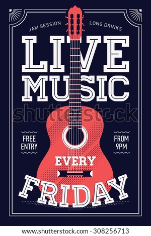 beautiful live music every friday vector stock vector hd royalty concert in the park flyer guitar