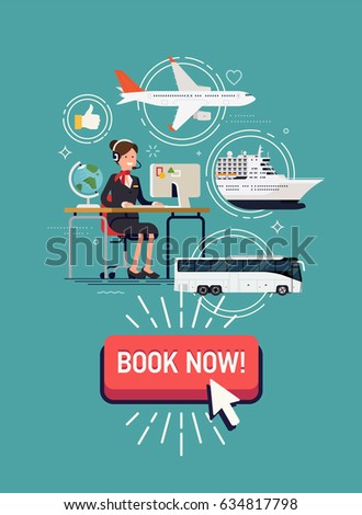 Cool Detailed Vector Concept Illustration On Travel Agency Web Banner Or Printable Template Summer Cool Detailed Vector Concept Illustration On Travel Agency Web Banner Or Printable Template Summer