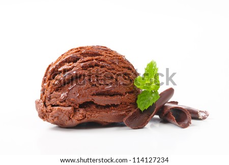Scoop of chocolate ice cream - stock photo