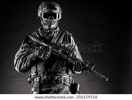 Spec Ops Police Officer Swat Black Stock Photo 256159516 - Shutterstock