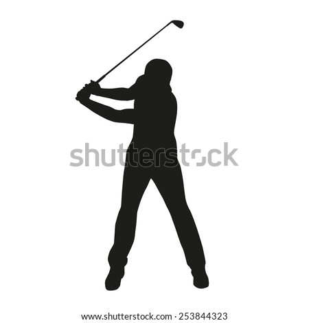 Golf Swing Isolated Vector Silhouette Stock Vector (Royalty Free ...