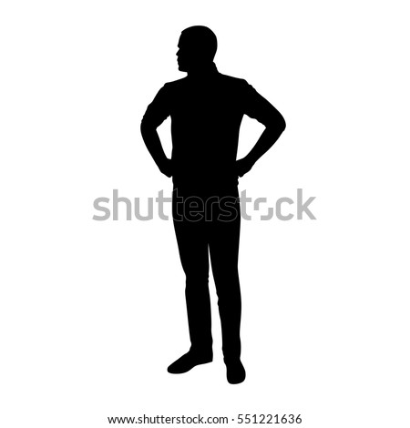 Young Man Standing Hands On Hips Stock Vector 551221636 - Shutterstock