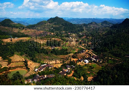 View from Quan Ba Sky gate, Ha Giang province, Vietnam