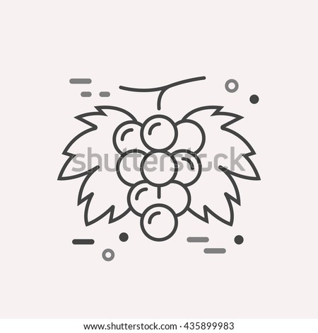 logo or label grapes. Line style logotype template with grape. Easy to use business template. Vector abstract logo or emblem.