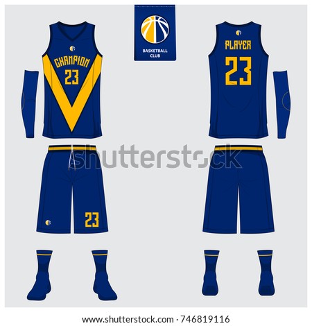 Download Basketball Uniform Template Design Blue Yellow Stock ...