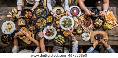 stock photo table with food top view 467823860