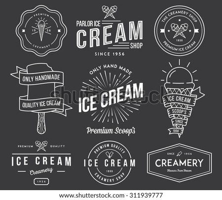 Vector ice cream badges and signs for any use