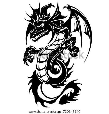 Dragon Tattoo Illustration Stock Vector 70913095 - Shutterstock