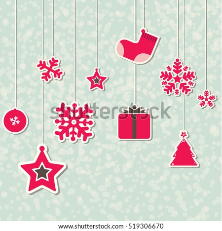Christmas decoration on blue