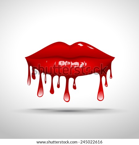 Vector Illustration Lips Dripping Gloss Stock Vector 245022616 ...