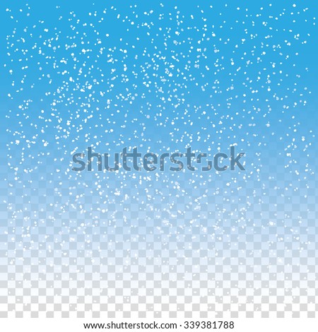 Falling snow on the blue background