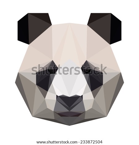 Vector Color Illustration Geometric Panda Triangles Stock Vector ...