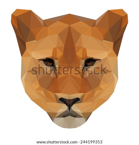 Abstract Polygonal Geometric Triangle Lion Portrait Stock Illustration ...