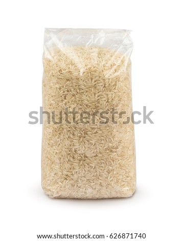 Download Plastic Bag Dry Long Rice Isolated Stock Photo 626871740 ...