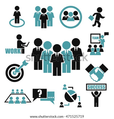 Teamwork Meeting Seminar Icon Set Stock Vector 471525719 - Shutterstock