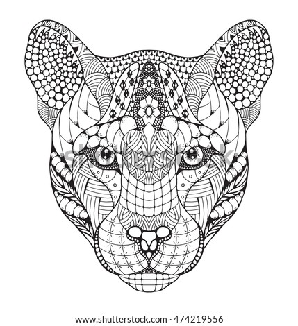Cougar Mountain Lion Puma Panther Head Stock Vector ...