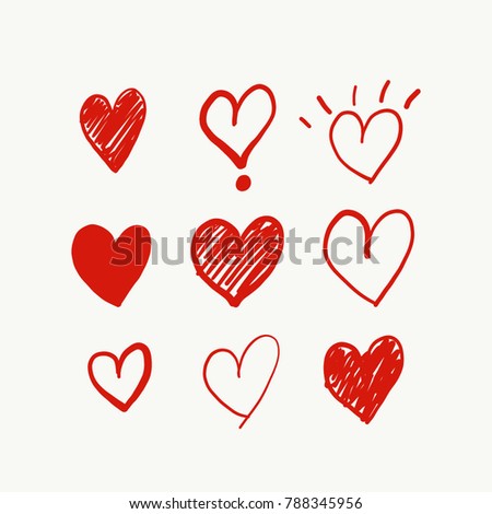 Heart Doodles Vector Illustration Stock Vector 788345956 - Shutterstock