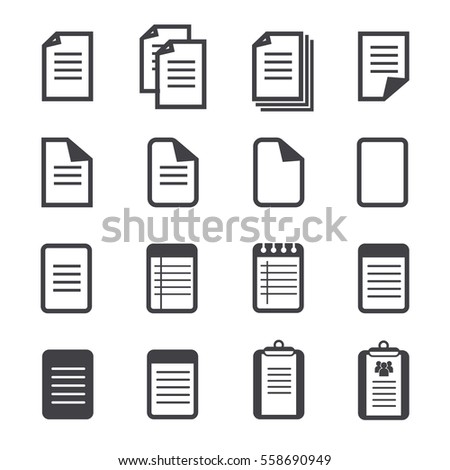 Paper Icon Set Stock Vector 558690949 - Shutterstock