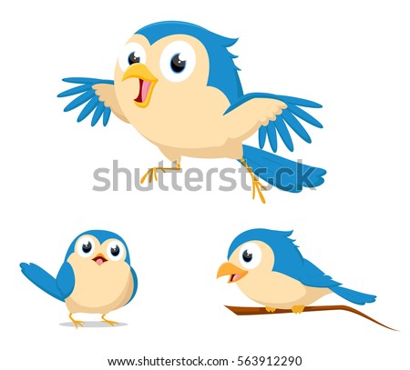 Mother Bird Two Cubs Stock Vector 309881642 - Shutterstock
