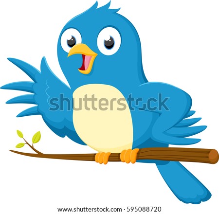 Cute Blue Bird Cartoon Stock Vector 475041199 - Shutterstock