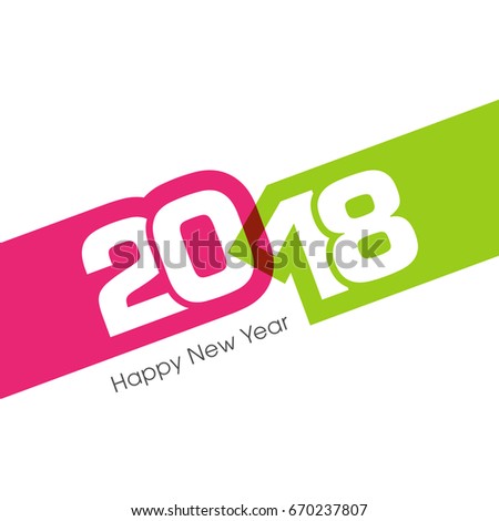Happy new year 2018 Text Design vector.