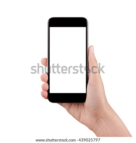 Touch screen mobile phone, in hand