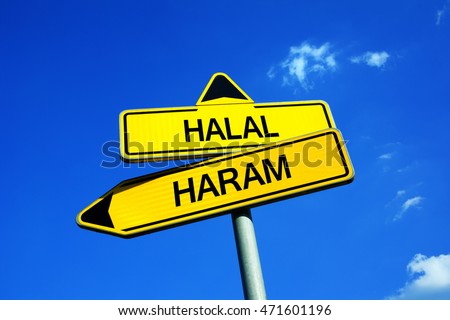 Halal Haram  Traffic Sign  Two Options Stock Photo 471601196 