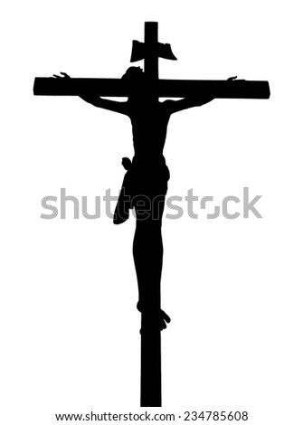 Crucifixion Silhouette On White Black Background Stock Vector 53575345 ...