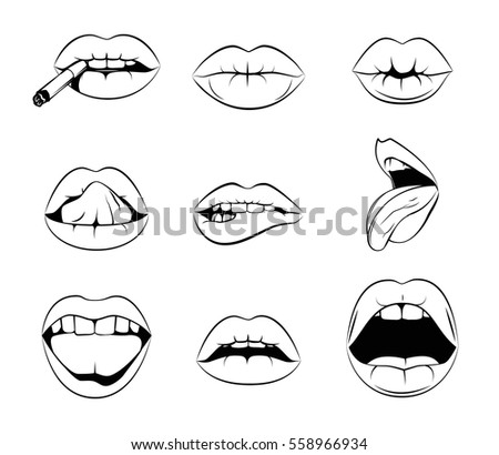 Vampire Biting Lip Coloring Pages